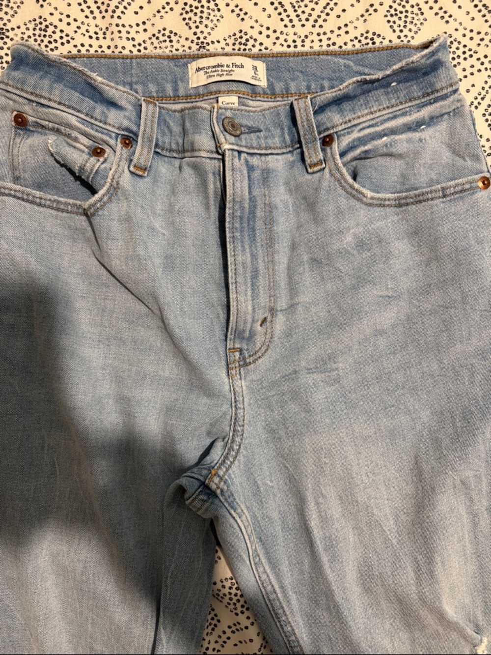 Abercrombie & Fitch Light  Blue Ankle Straight Ultra High Rise - curve love - Picture 2 of 4